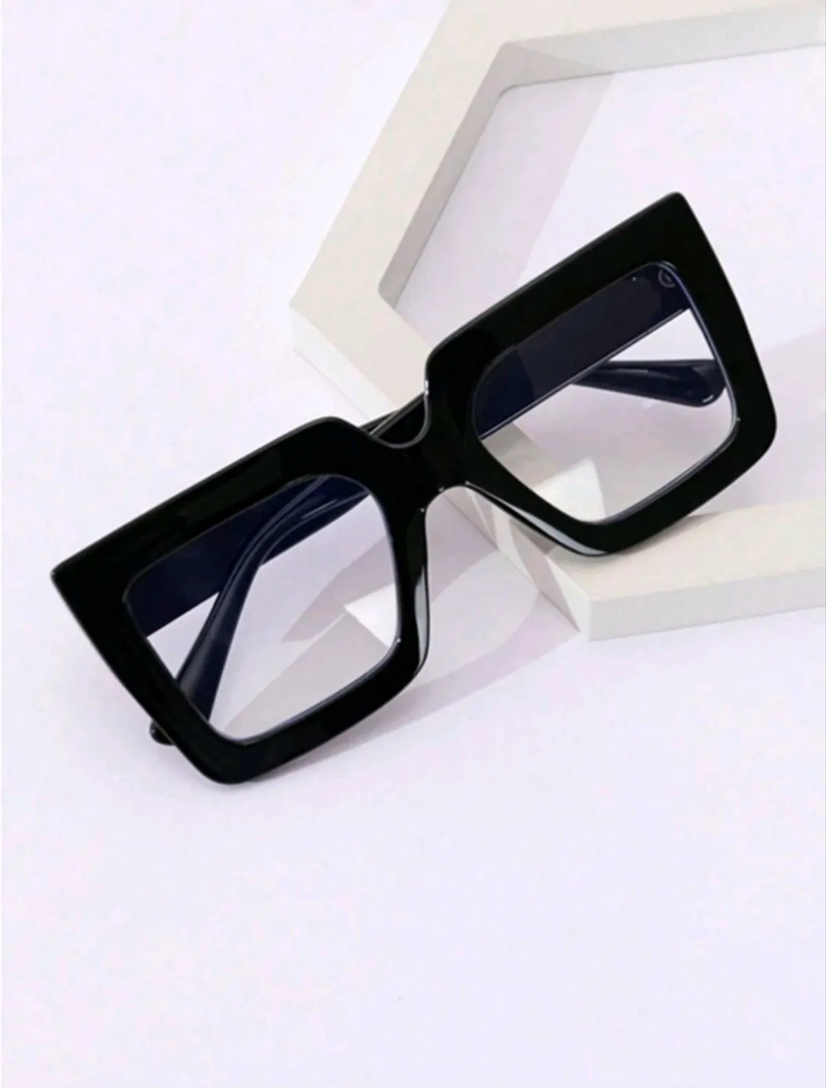1 PC Women Eyeglasses Square Plastic Oversized Frame Wide Legs For Women