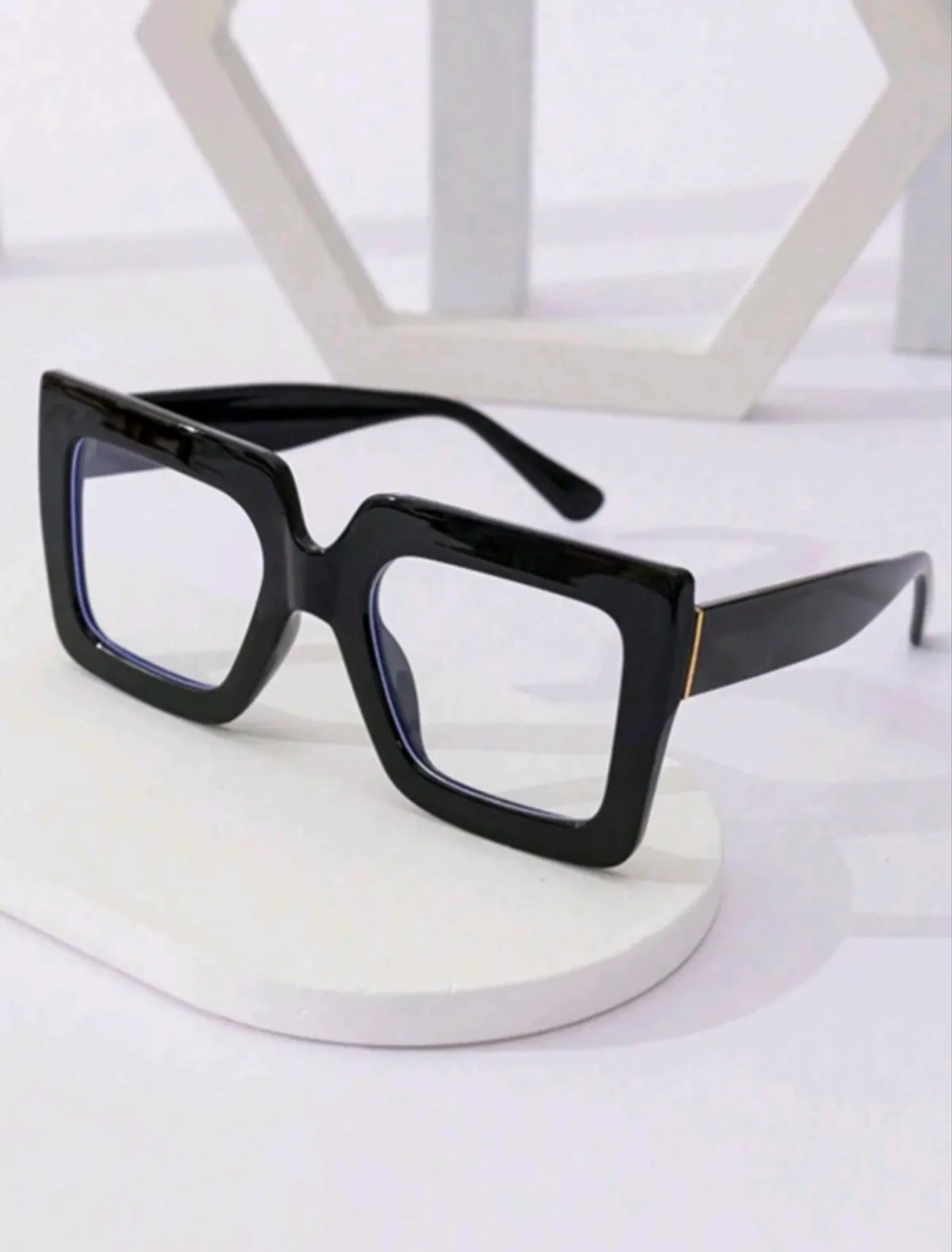 1 PC Women Eyeglasses Square Plastic Oversized Frame Wide Legs For Women