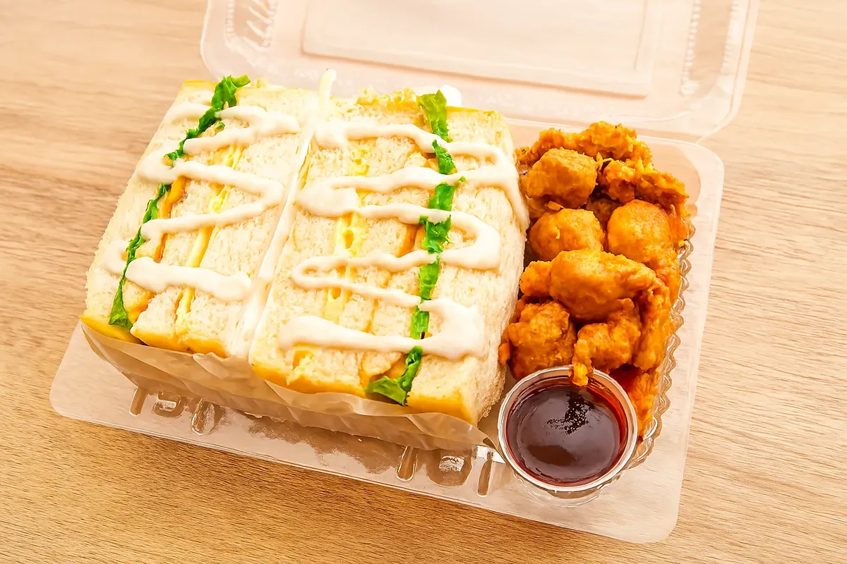 Large Sandwich with popcorn chicken