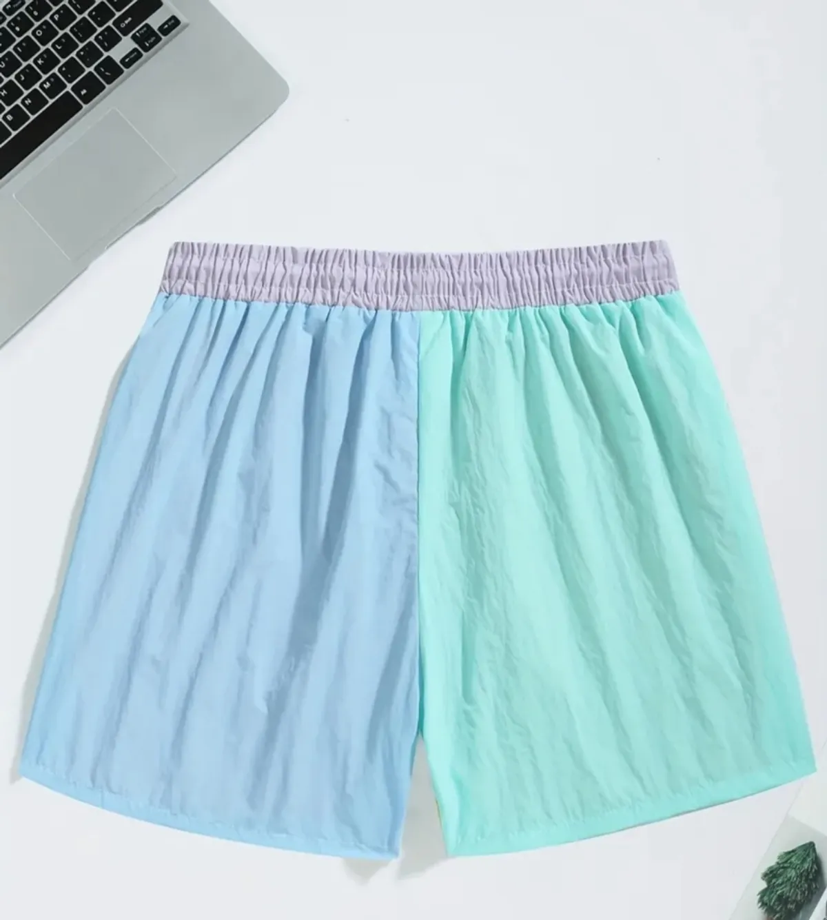 Men's Summer Sports & Casual Shorts, Fashionable Multi-Color Patchwork Beach Shorts - Size S