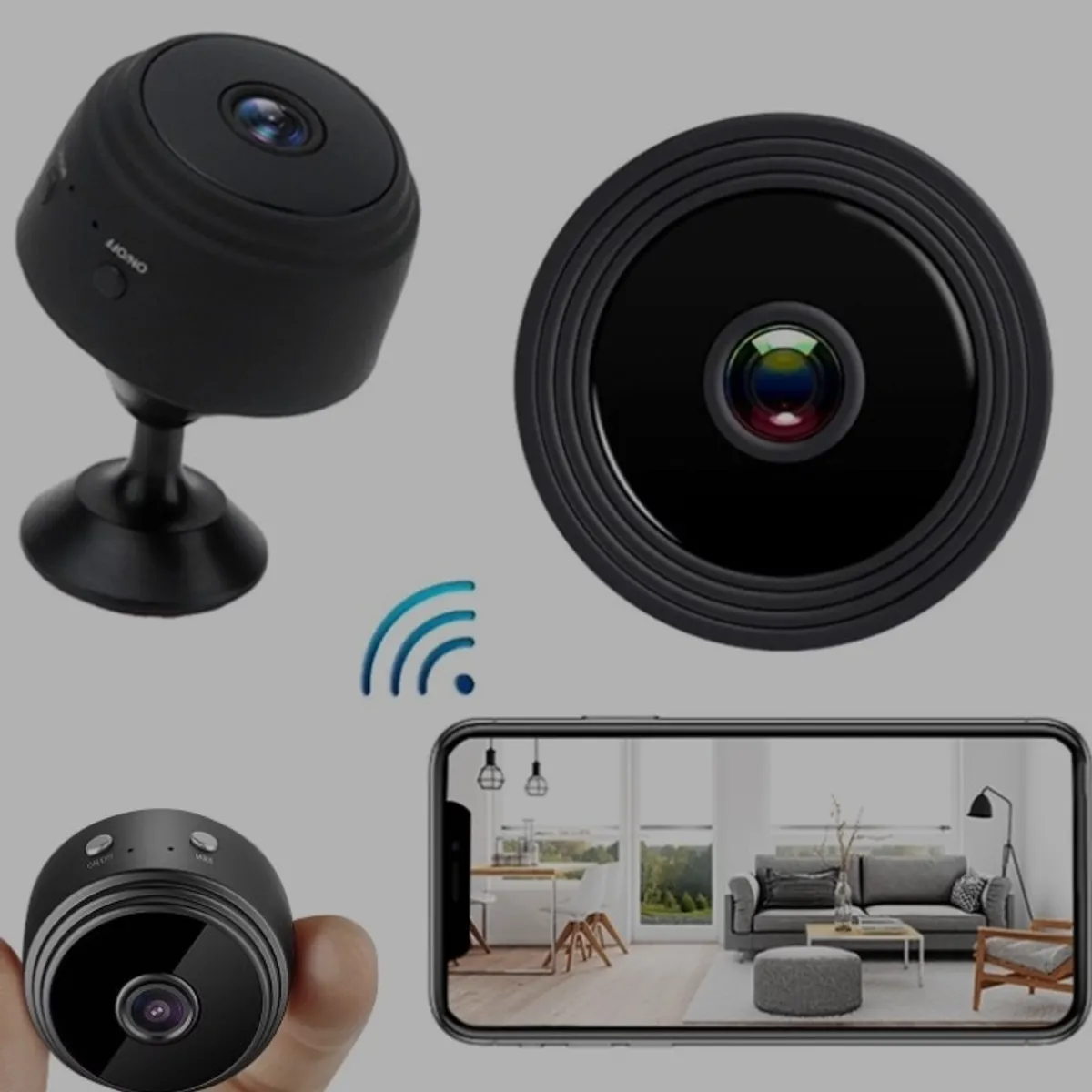 A9 Mini WiFi Security Camera. 
It features 1080p HD resolution for video