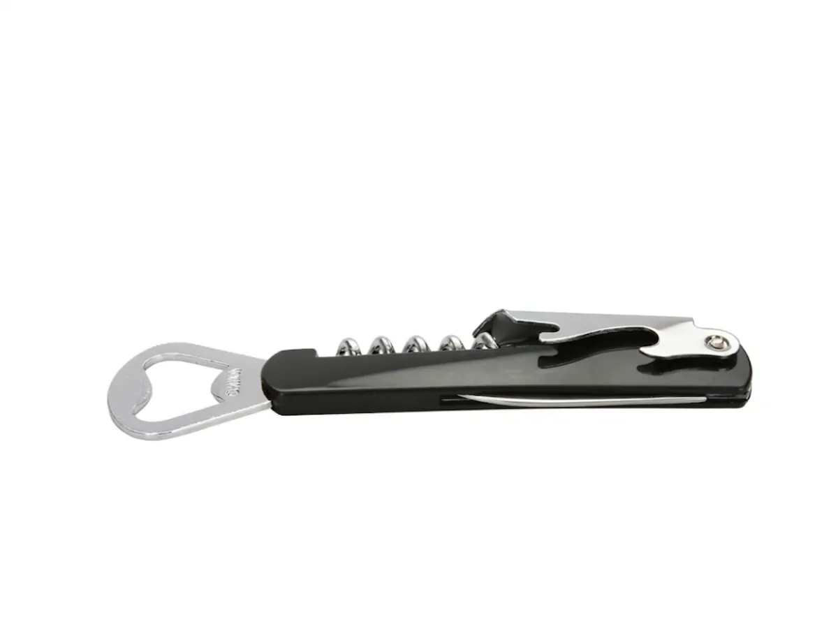 Mainstays Stainless Steel and Plastic Waiter's Corkscrew Bottle Opener, Black