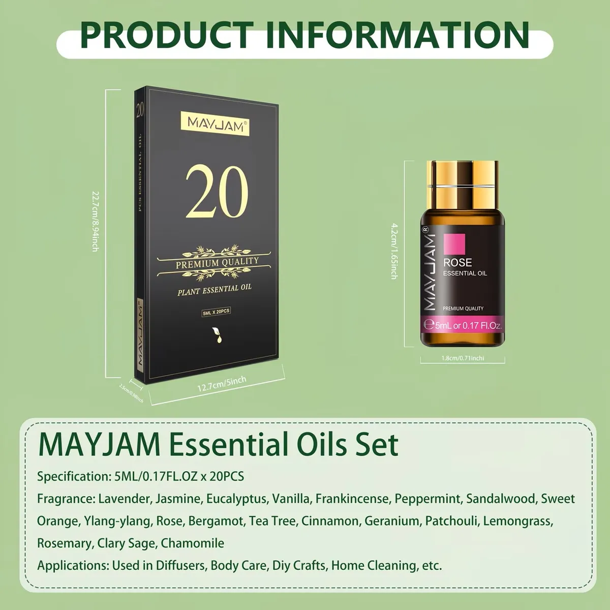MAYJAM 20pcs Plant Essential Oils Set