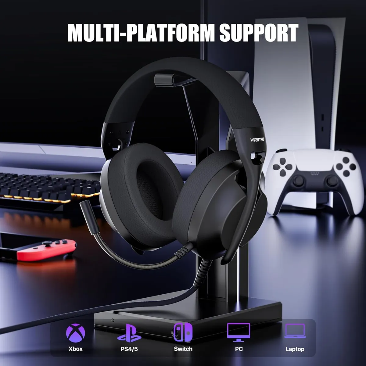 Gaming Headset with Microphone, Lightweight Design