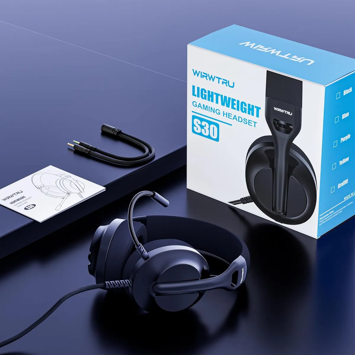 Gaming Headset with Microphone, Lightweight Design