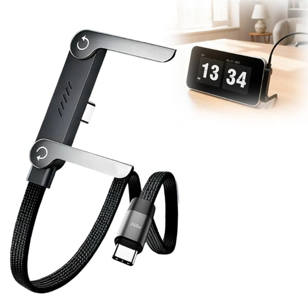 240W Fast Charging Cable & Stand Combo Type C, 1m