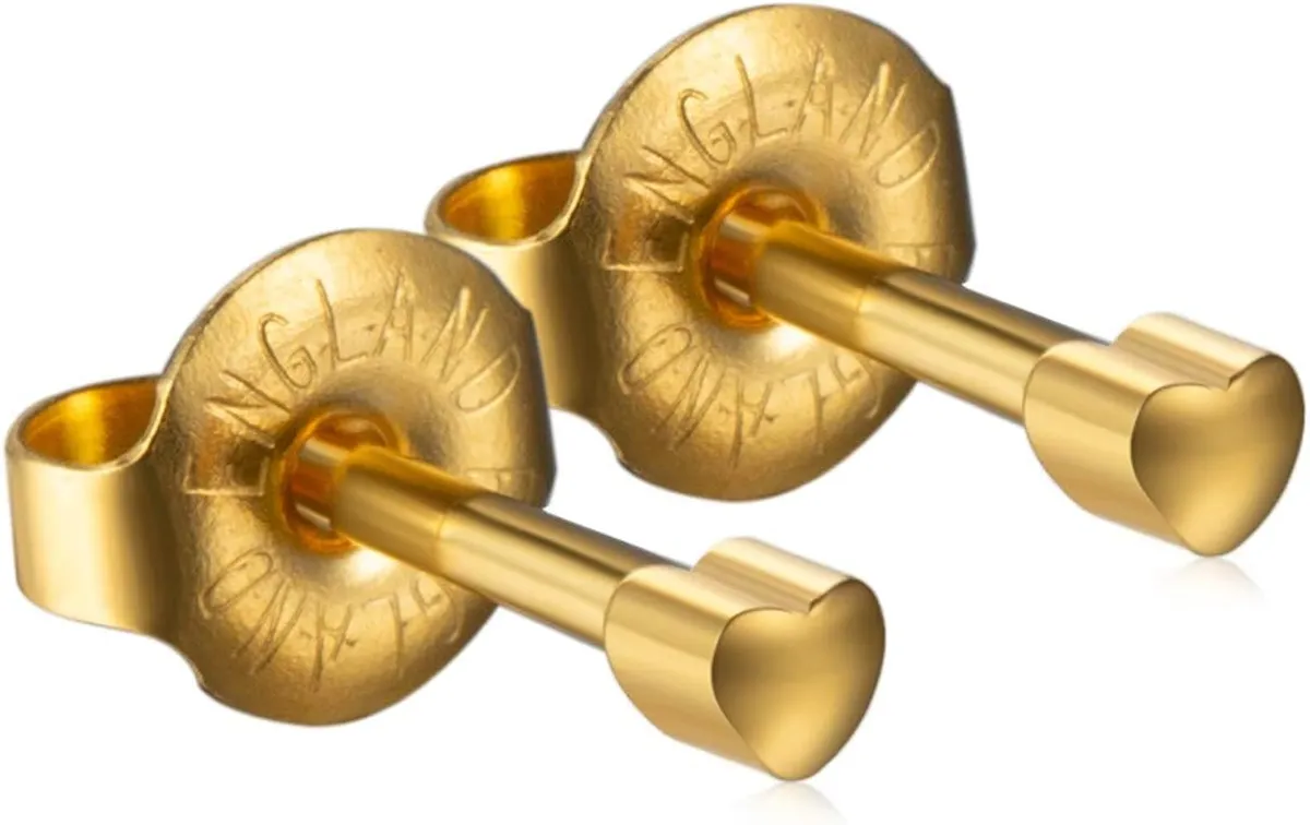 Caflon Medicated Earrings, 24ct Gold Plate, Small Hearts