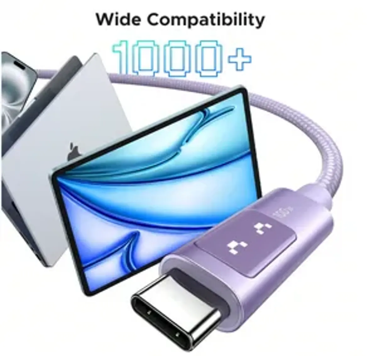 UGREEN Uno 100W Type C Fast Charging Cable 6FT, Purple