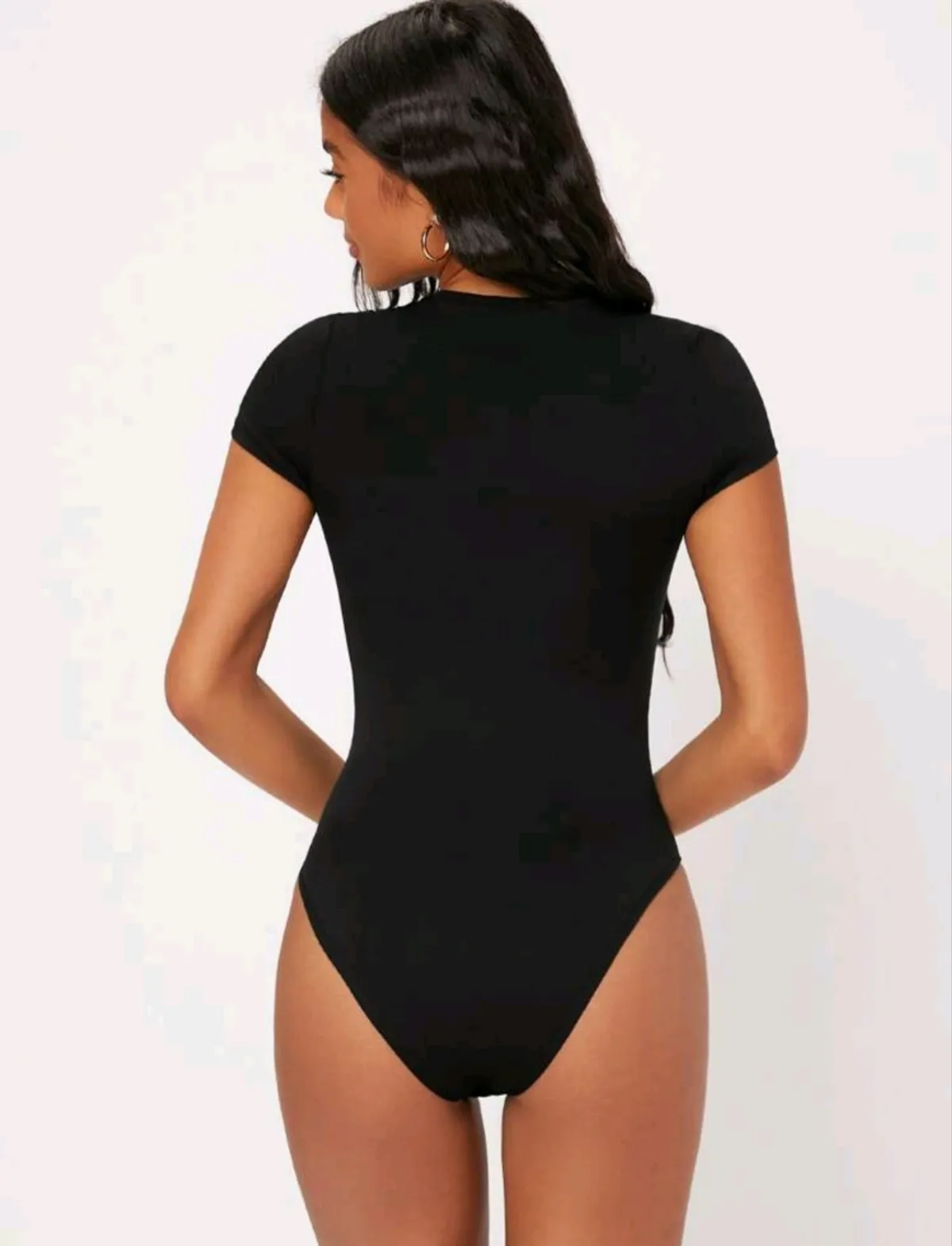 BASICS 1 PC Solid Slim Fit Bodysuit/Summer - Size M