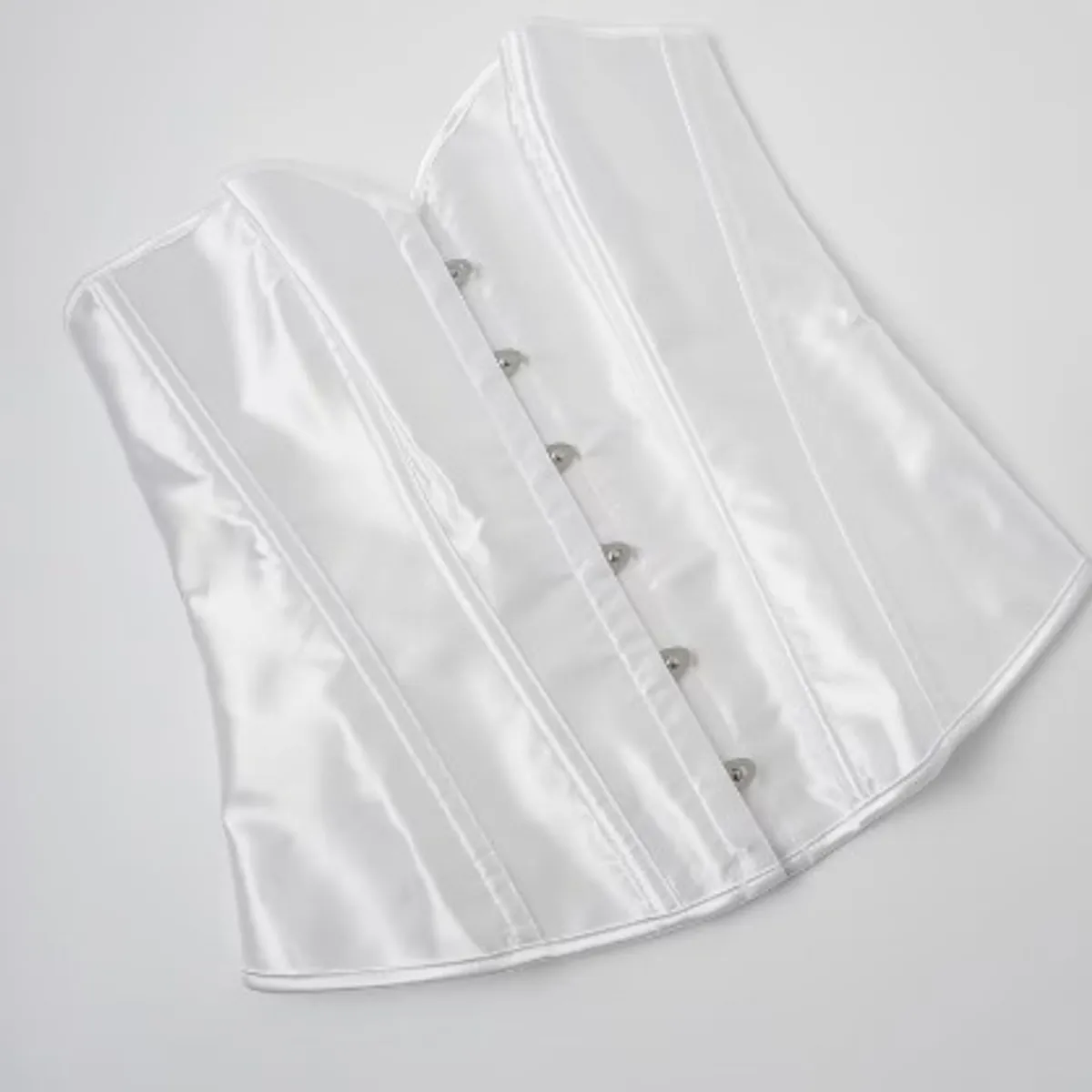 Women's White Back-tie Corset Top-Size L