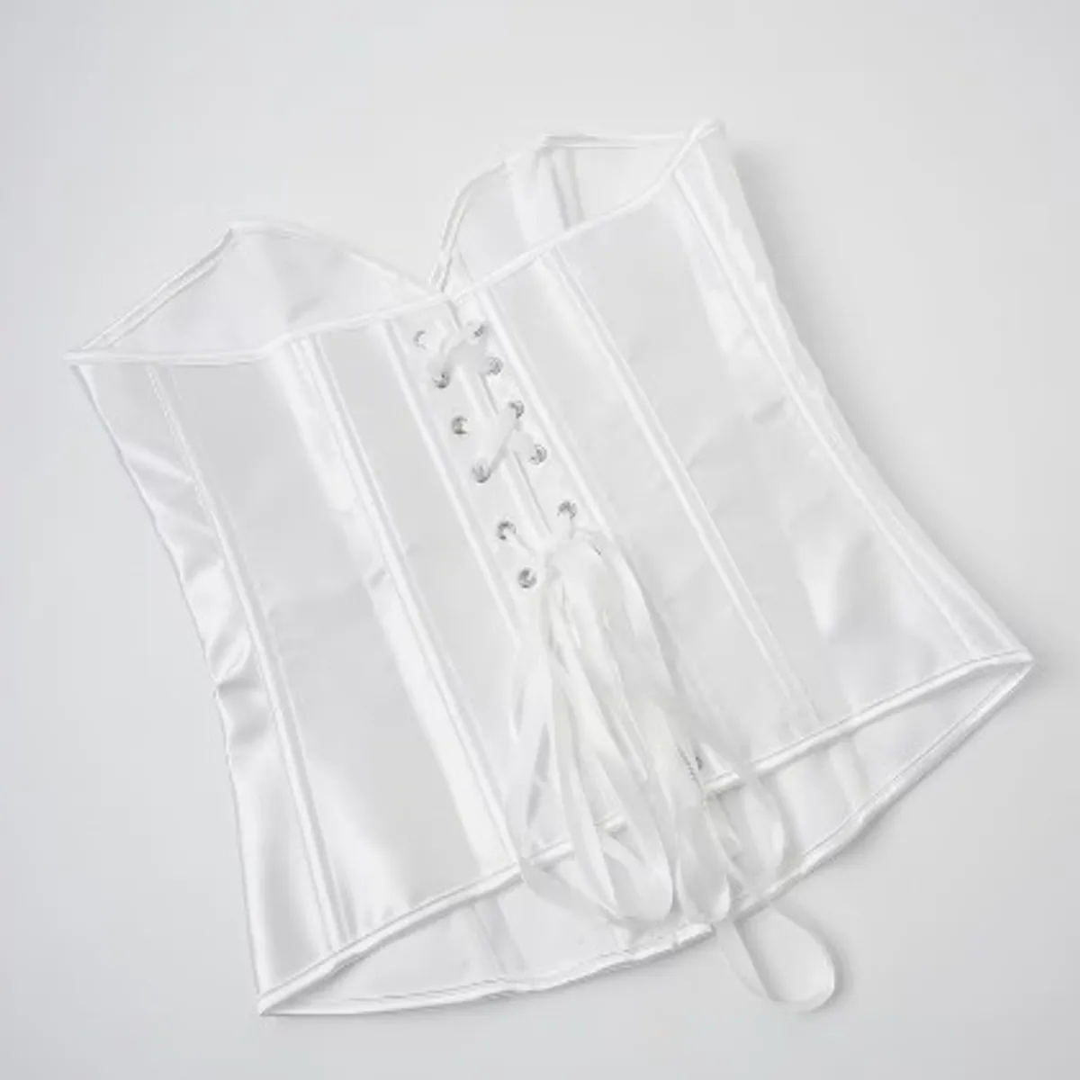 Women's White Back-tie Corset Top-Size L
