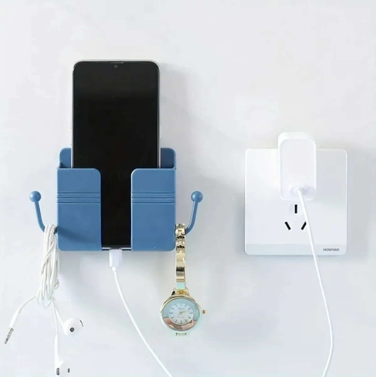 1pc Multi-functional wall-hanging, bed-side hanging, wall-mounted mobile phone storage, shelf, viscose