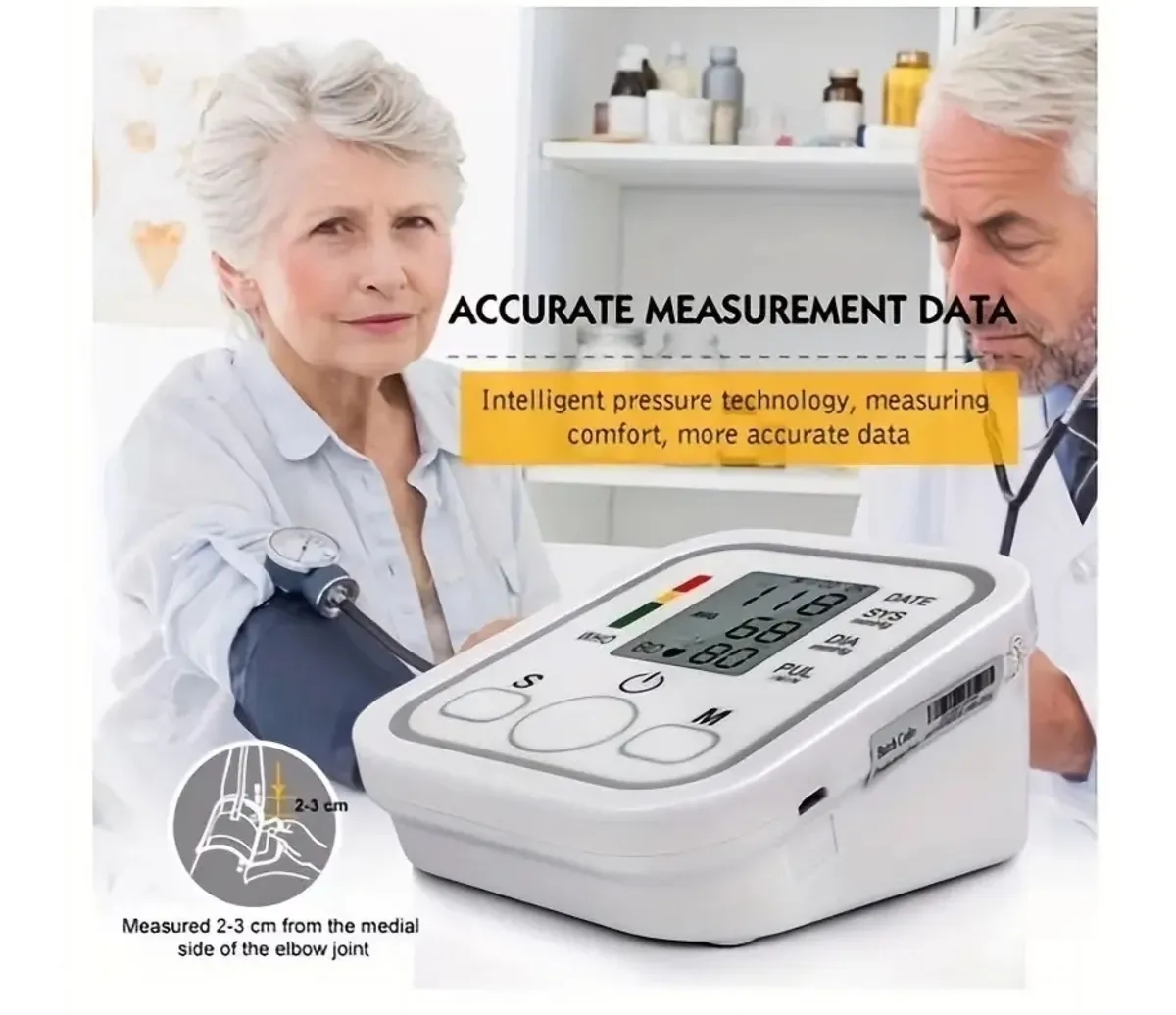 SUWU Digital Blood Pressure Device Kit, Quick Response, Rechargeable, Voice Broadcast for Dual User