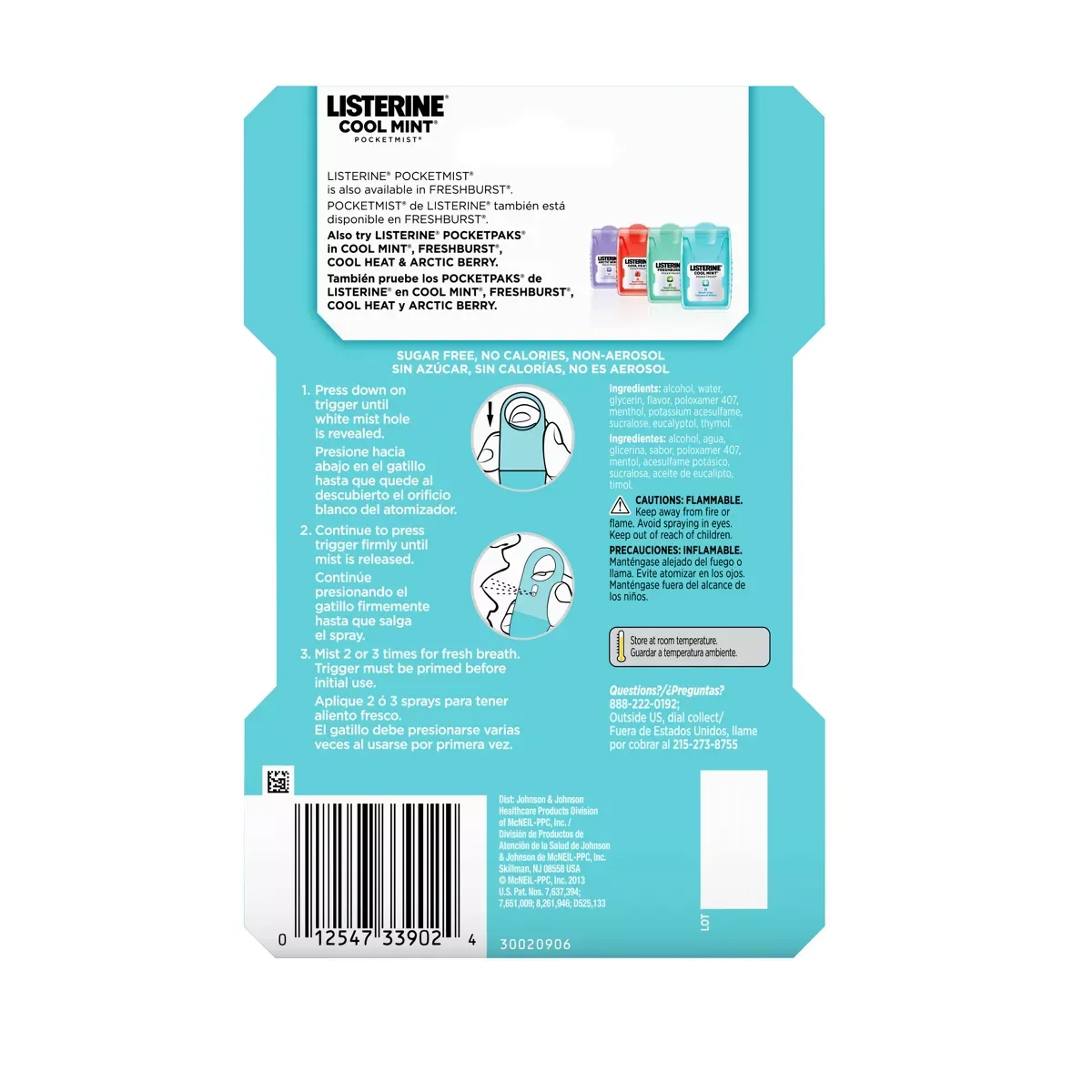 Listerine Cool Mint Pocketmist Oral Care Mist To Get Rid Of Bad Breath - 2Pack