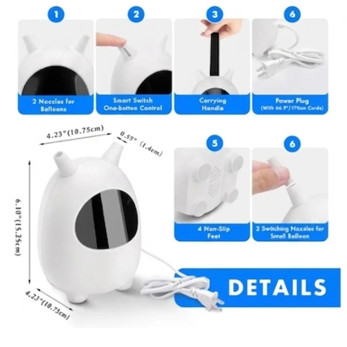 Electric Balloon Pump - White