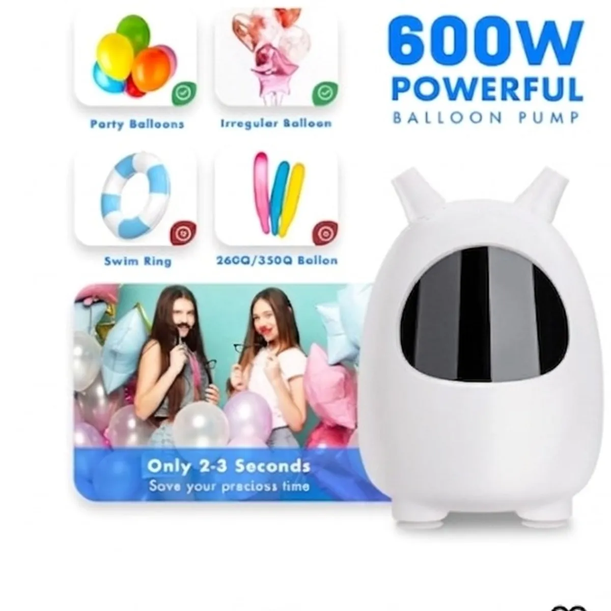 Electric Balloon Pump - White