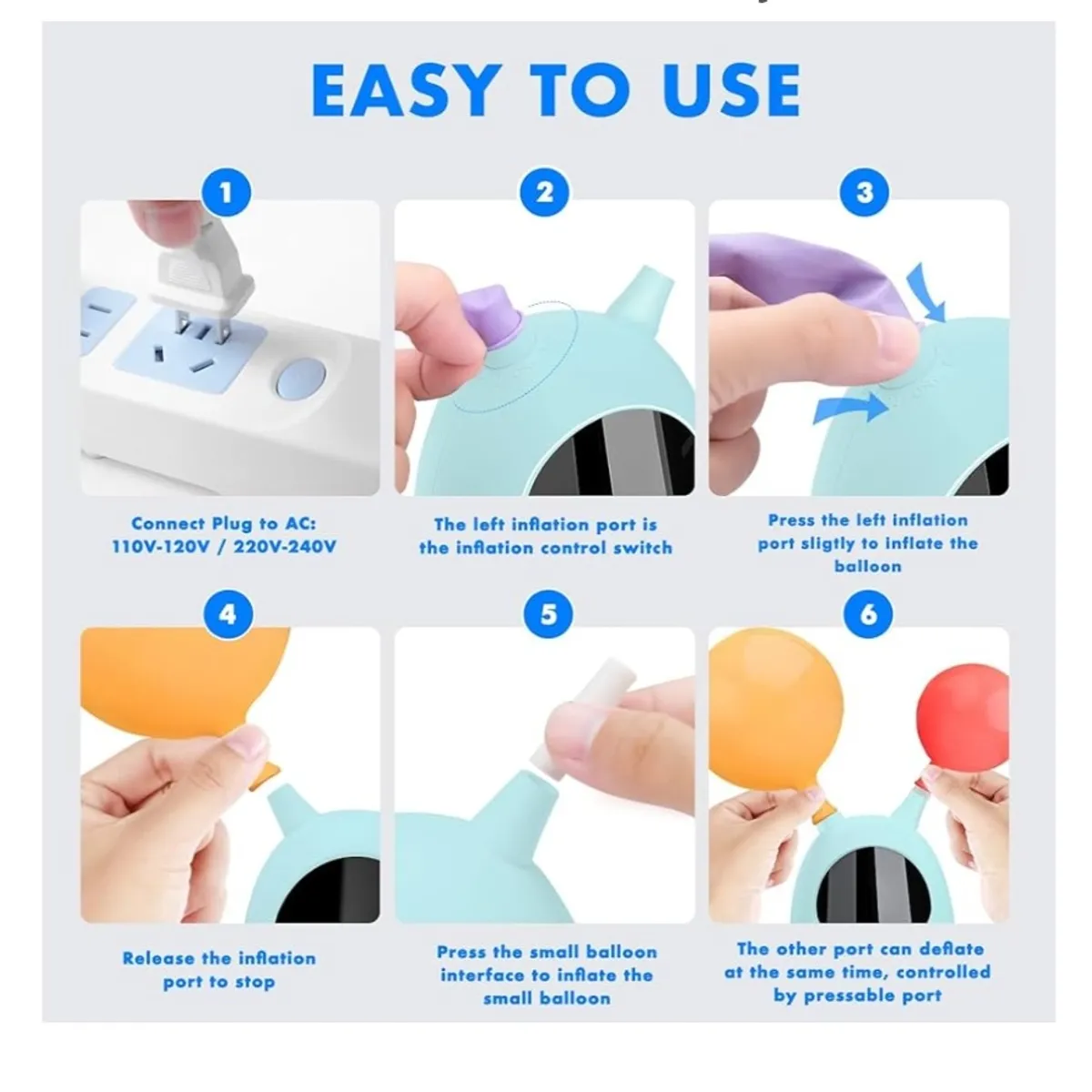 Electric Balloon Pump - White