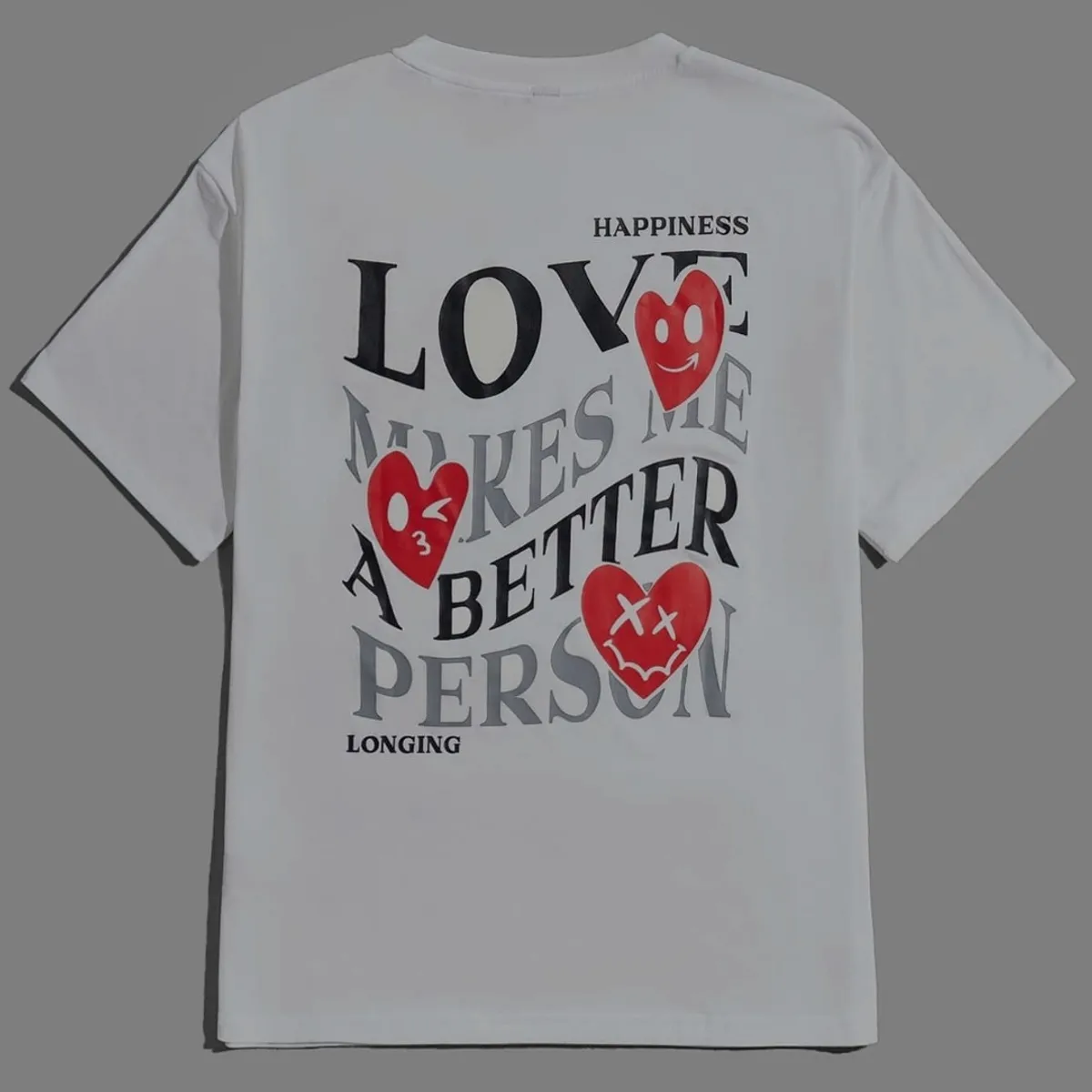 Men's Graphic Smiley Face And  "LOVE MAKES ME A BETTER PERSON". T-Shirt -Size M