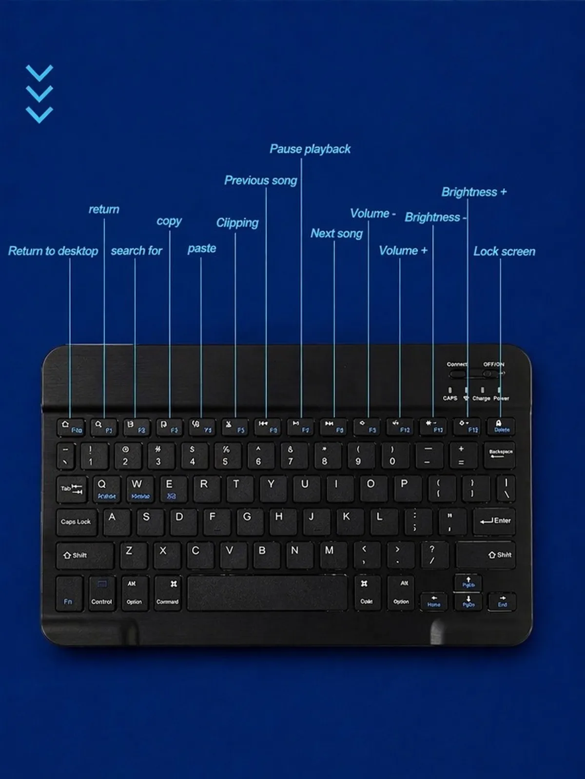 Wireless Portable Rechargeable Keyboard