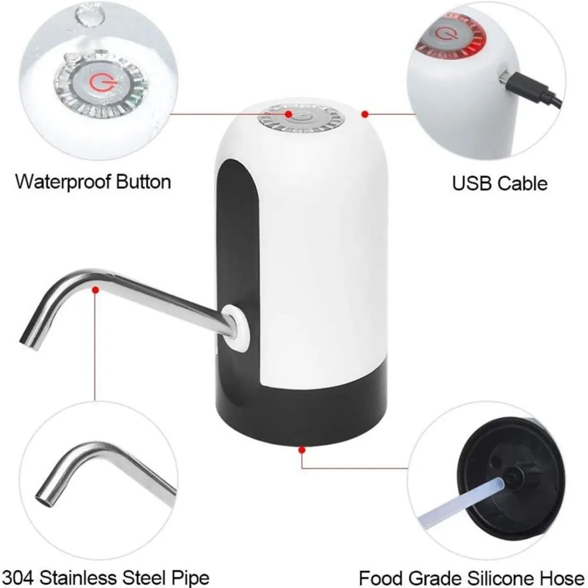 1pc Rechargeable water Dispenser Pump