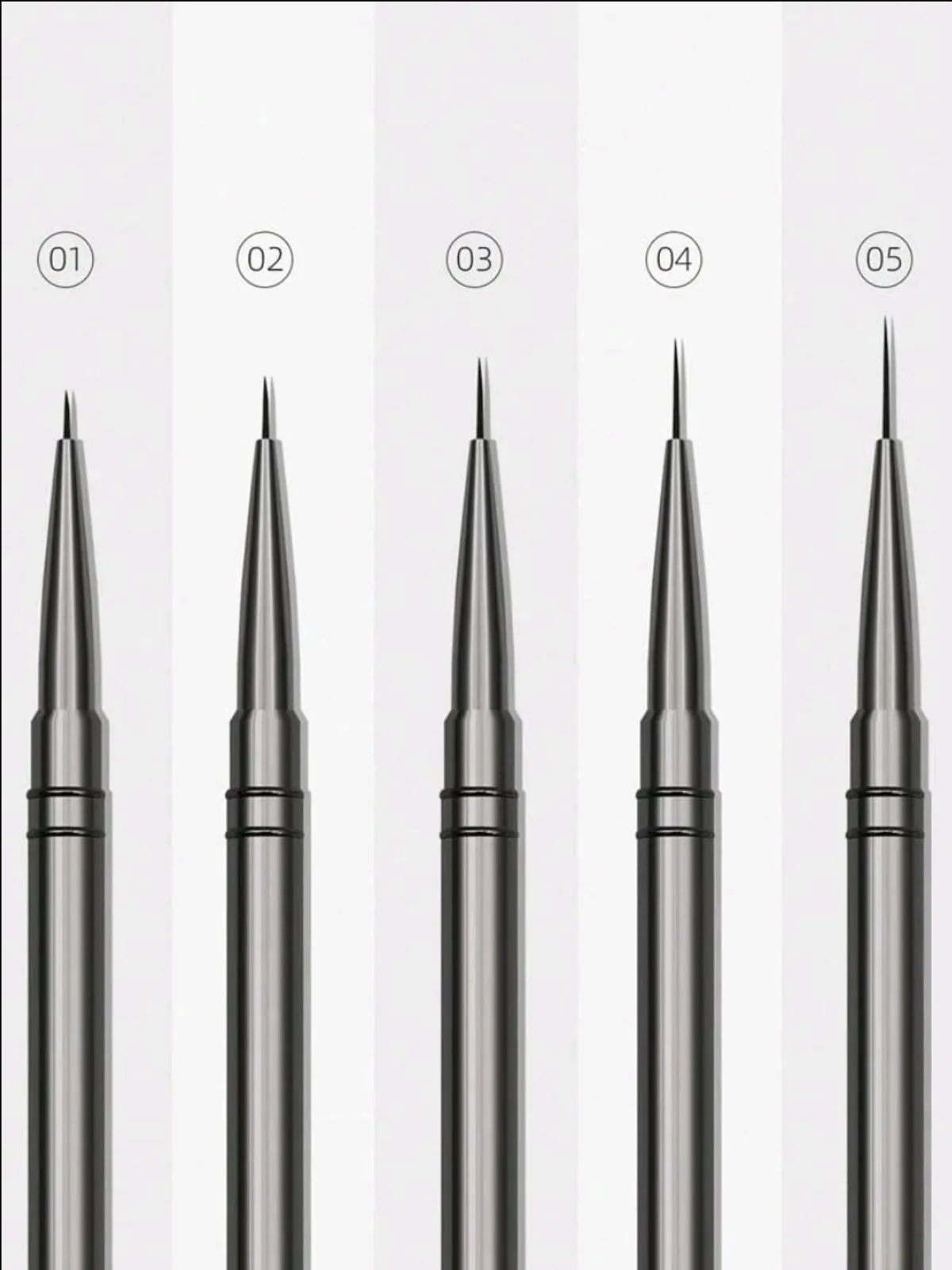 5pcs/Set Nail Liner Brush, DIY Drawing Painting Flower Line Stripes Pen 6/9/12/15/18mm Metal Handle Nail Art Brush With Cover Nail Brushes