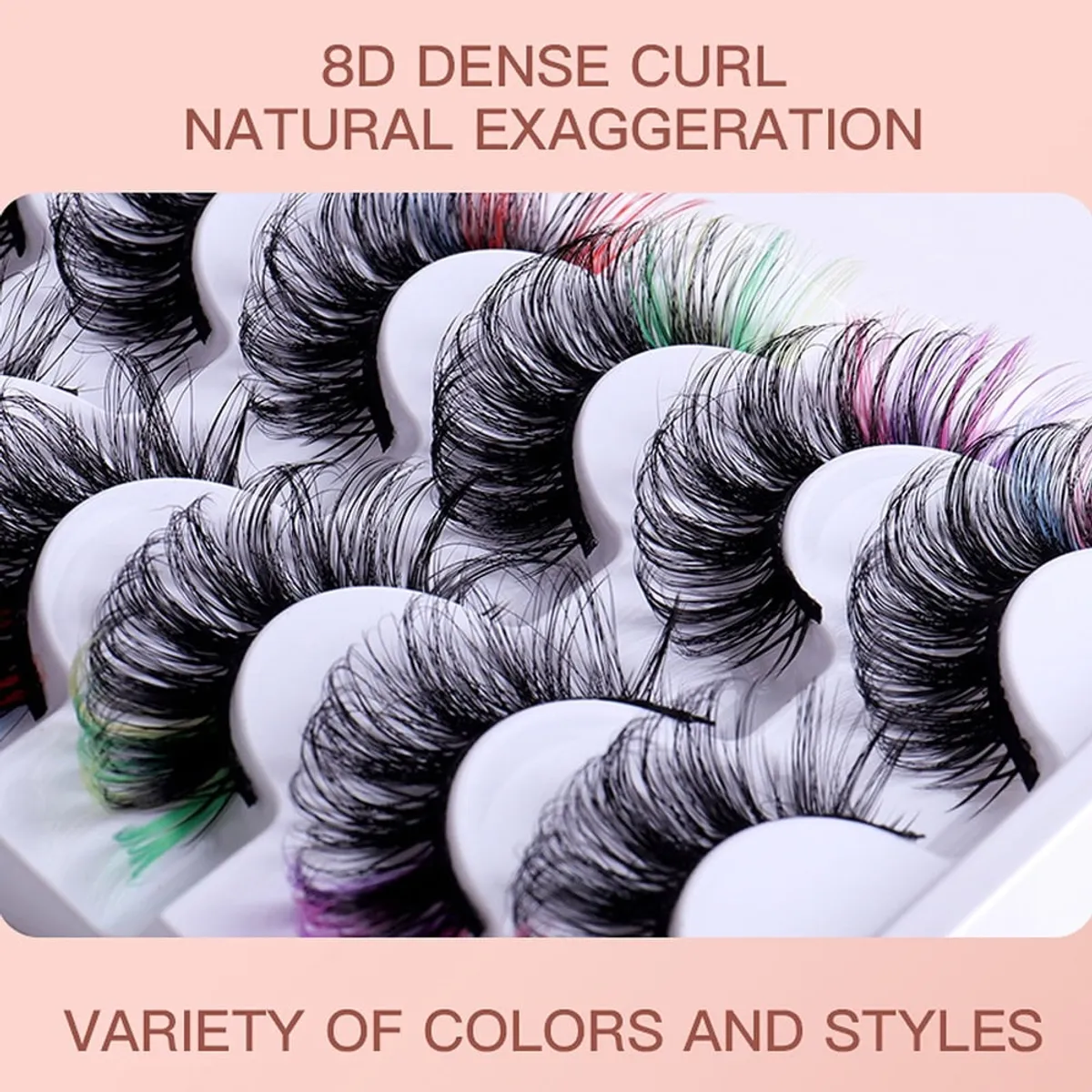 7 Pairs Colored Lashes Makeup Lashes