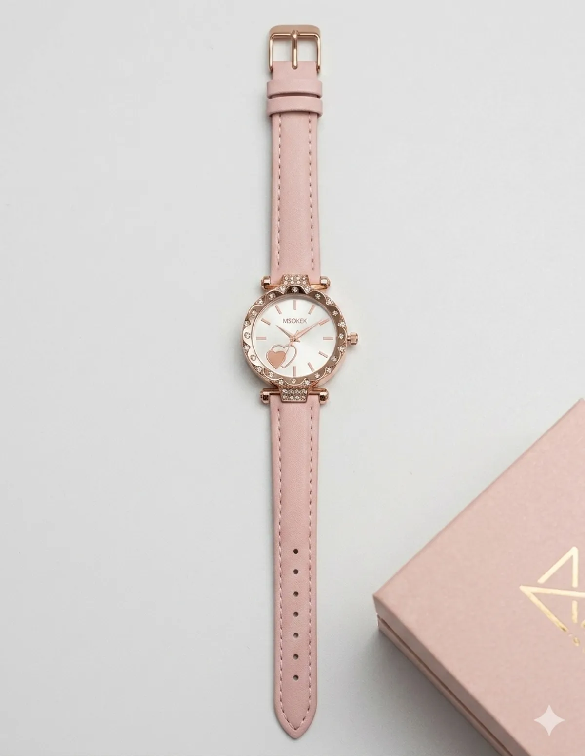 Pink Blush Heart Petite Watch