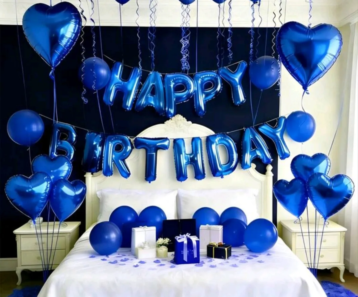 10 PCS 18-Inch Blue Heart Shaped Foil Balloons, Suitable For Wedding, Birthday, Anniversary, Valentine's Day Decoration, Indoor Room Decor
