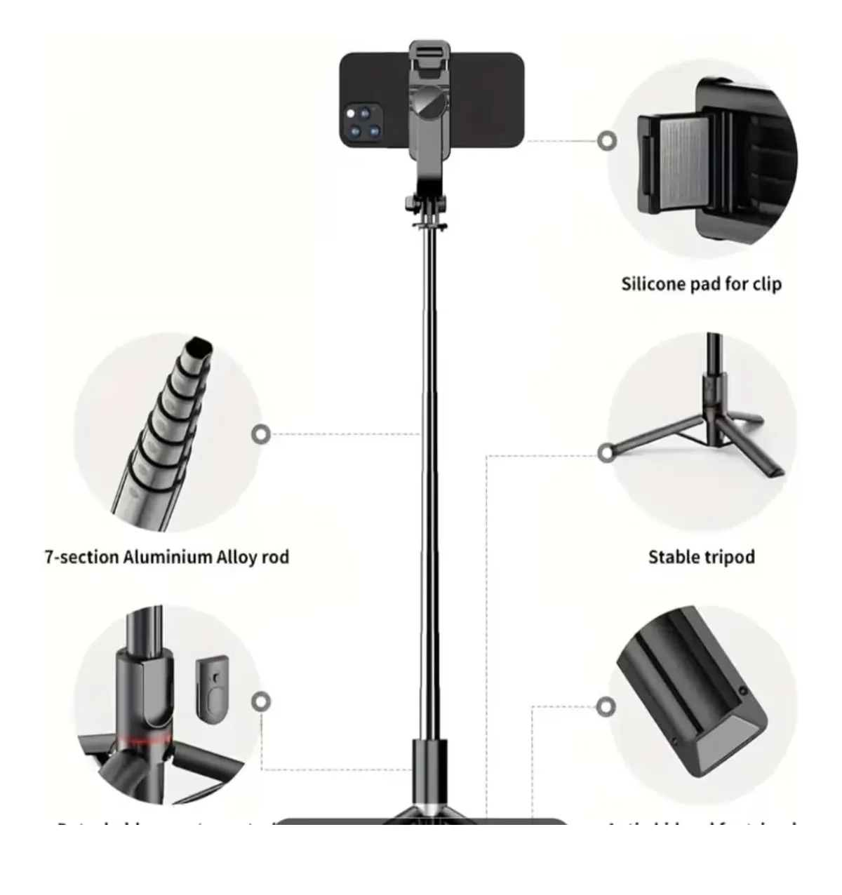 Professional Extendable Phone Selfie Stick, 40 Inch length