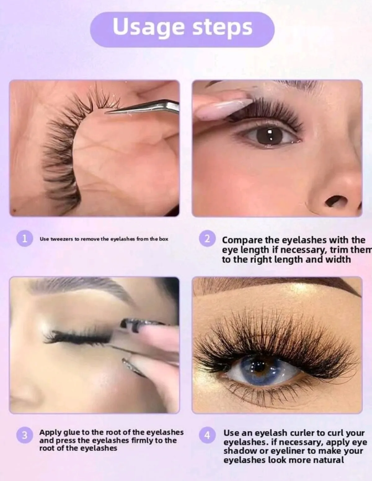 5 Pairs Cat Eye Lashes Manga Lashes 3D Fluffy Natural Look Faux Mink Eyelashes