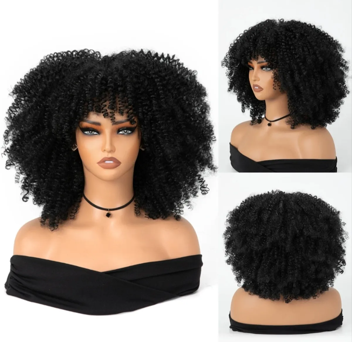 12 Inch Synthetic Afro Kinki  Curly Bob Wig