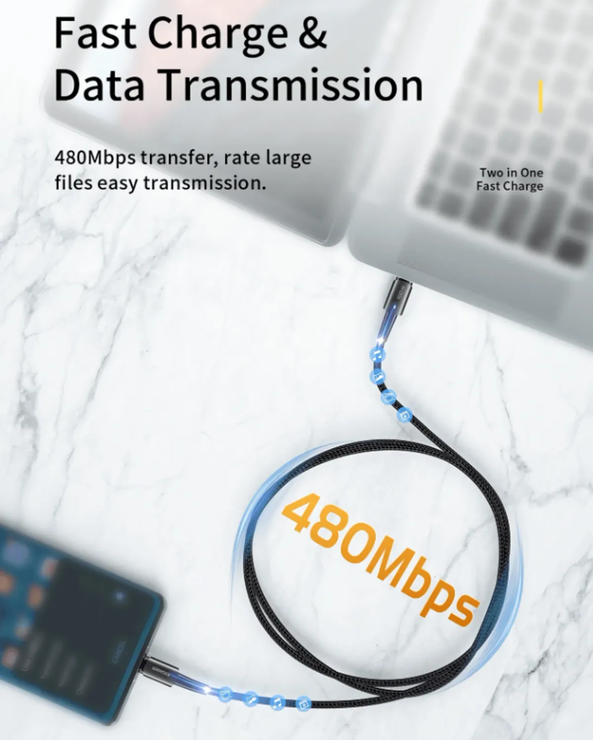 ESSAGER ESSAGER(1M-5953) 3FT 100WType C Cable Fast Charging
