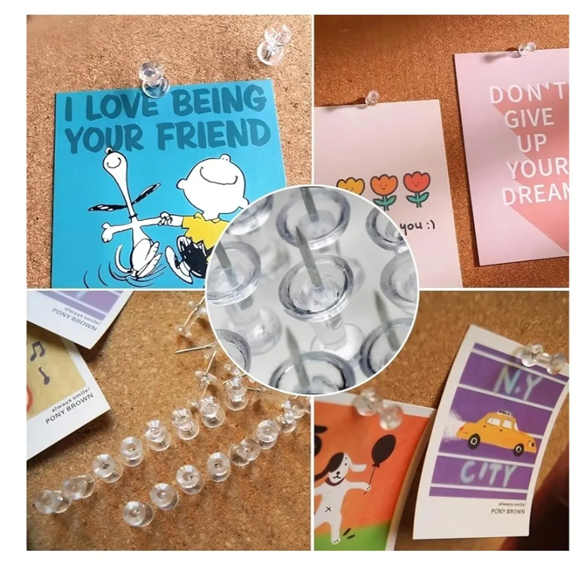 120-Pack Push Pins For Bulletin Board