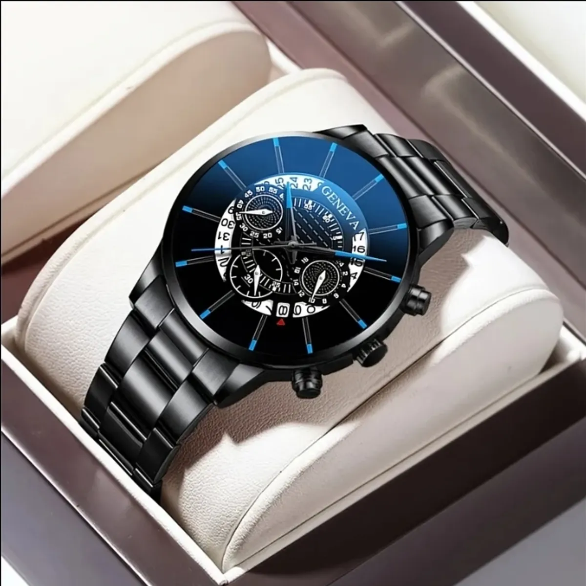 Men's Classic Style Black Tone Luxury Quartz Wrist Watch