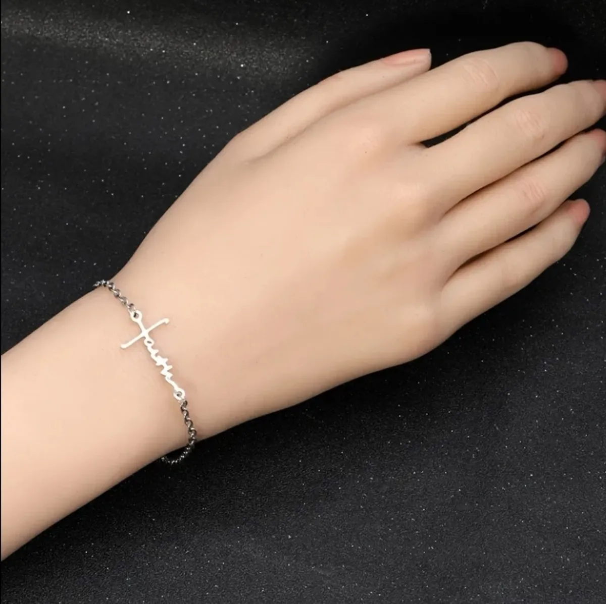 3pcs Stainless Steel Christian Love Faith Word Faith Letter Amazinggrace Faith GOD Faith Cross Bracelet Set