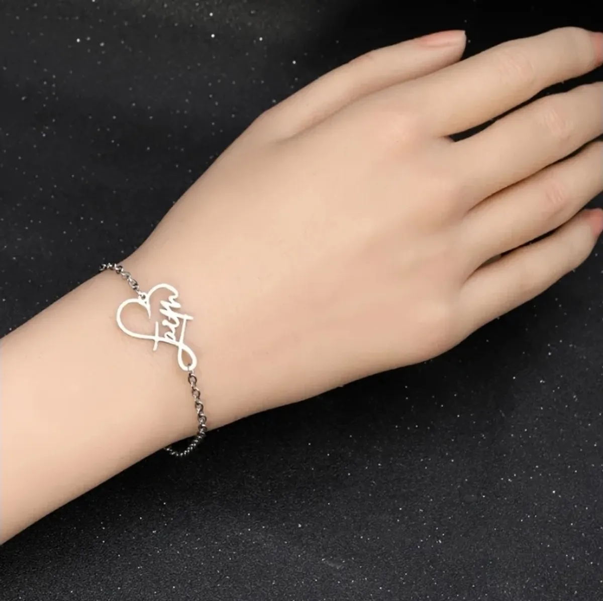 3pcs Stainless Steel Christian Love Faith Word Faith Letter Amazinggrace Faith GOD Faith Cross Bracelet Set