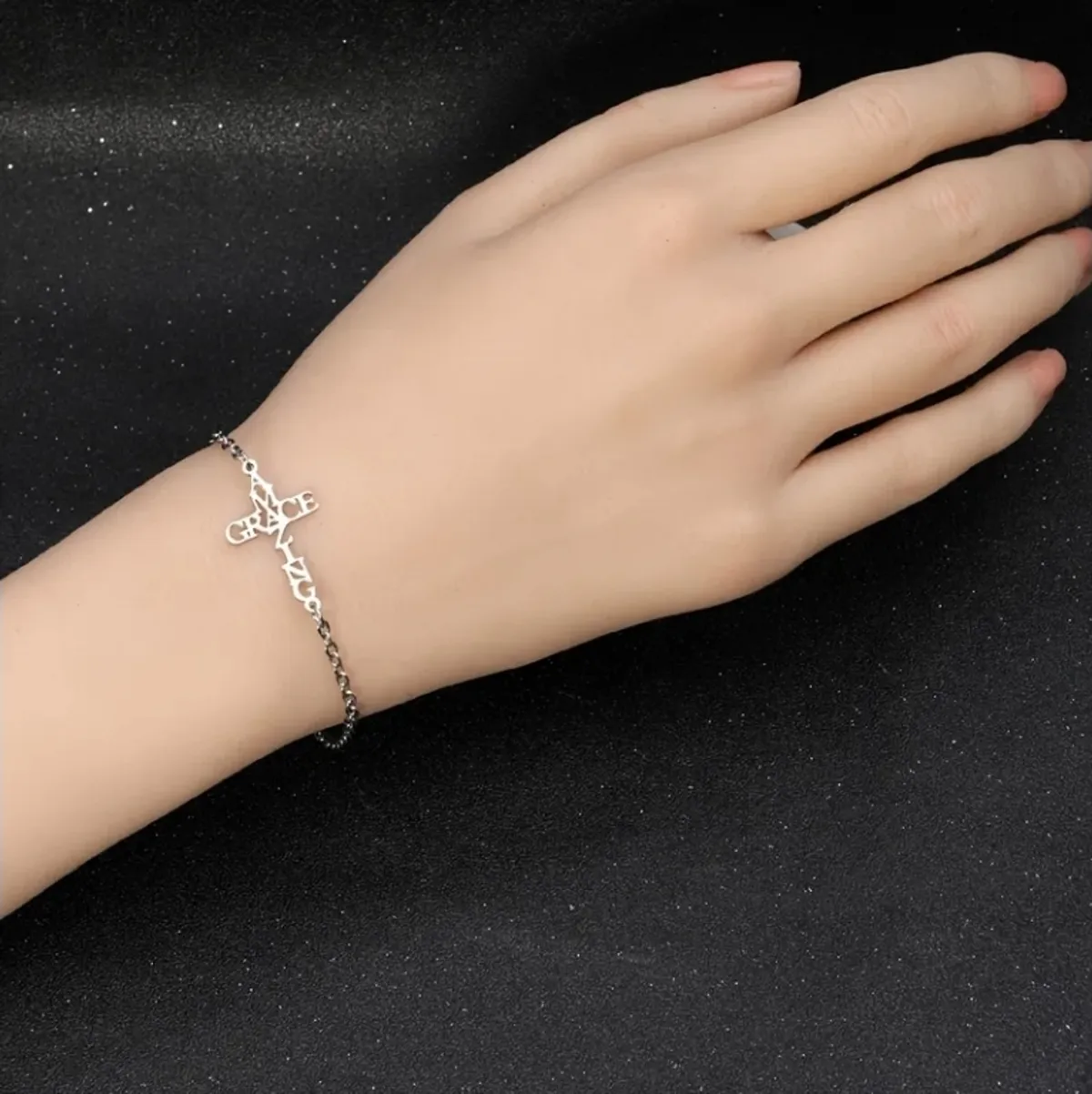 3pcs Stainless Steel Christian Love Faith Word Faith Letter Amazinggrace Faith GOD Faith Cross Bracelet Set