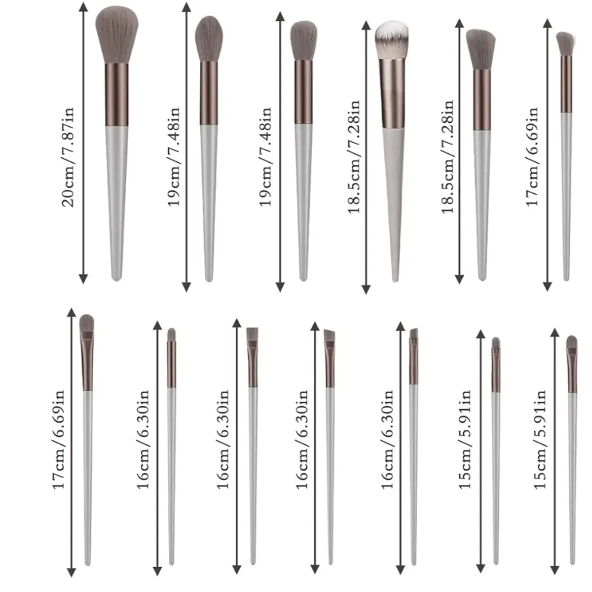 13Pcs Makeup Brushes- Nude.