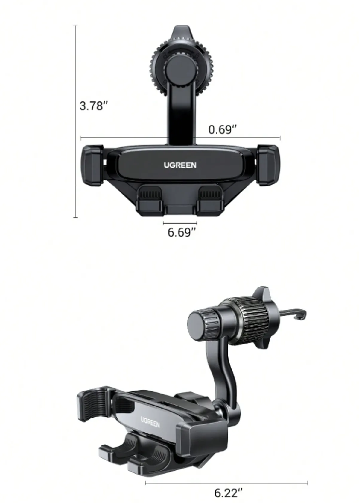 UGREEN Car Gravity Air Vent Mount Phone Holder For 4.7-7.2 Inch Phones