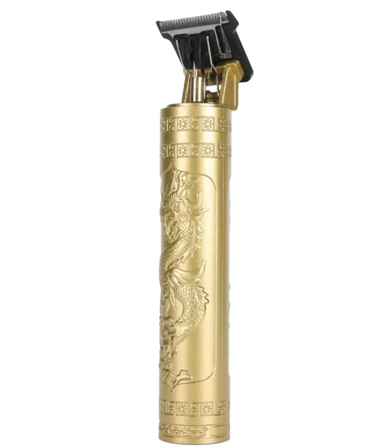 T9 Vintage Professional Hair Trimmer For Men –Golden Body,Cordless,4 Guide Combs,USB Rechargeable,Men'S T9 Golden Metal–Zero Gap Beard & Hair Clipper With Guide Combs