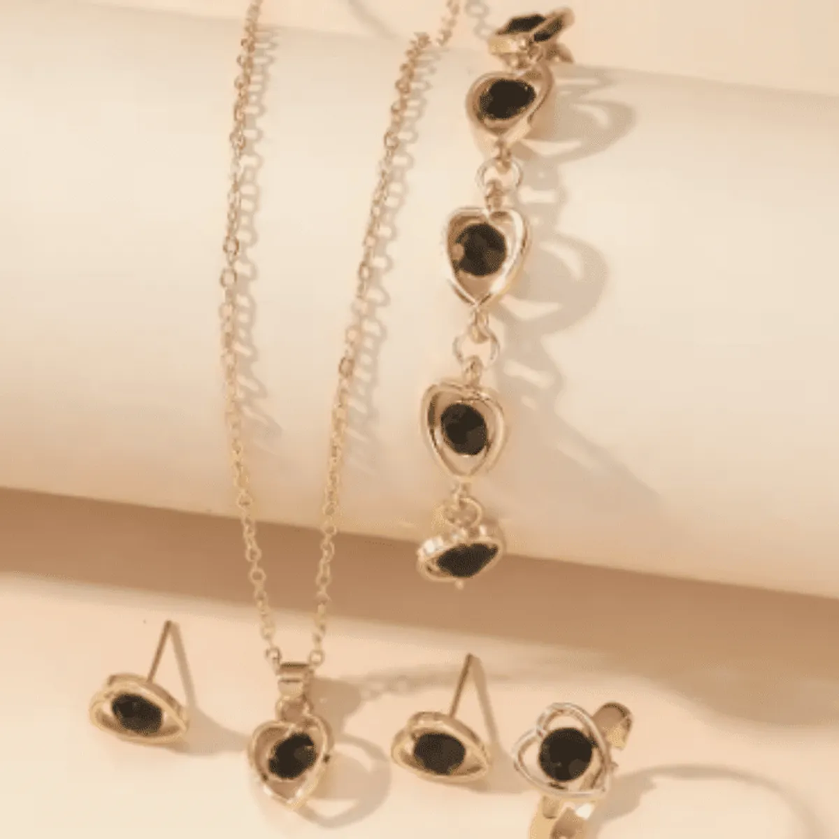 4Pcs Heart Jewelry Set