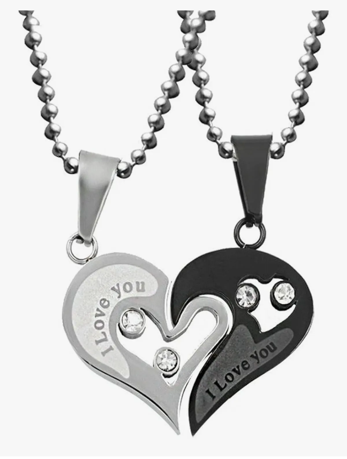 Stainless Steel Mens Womens Couples Pendant Necklace Love Heart