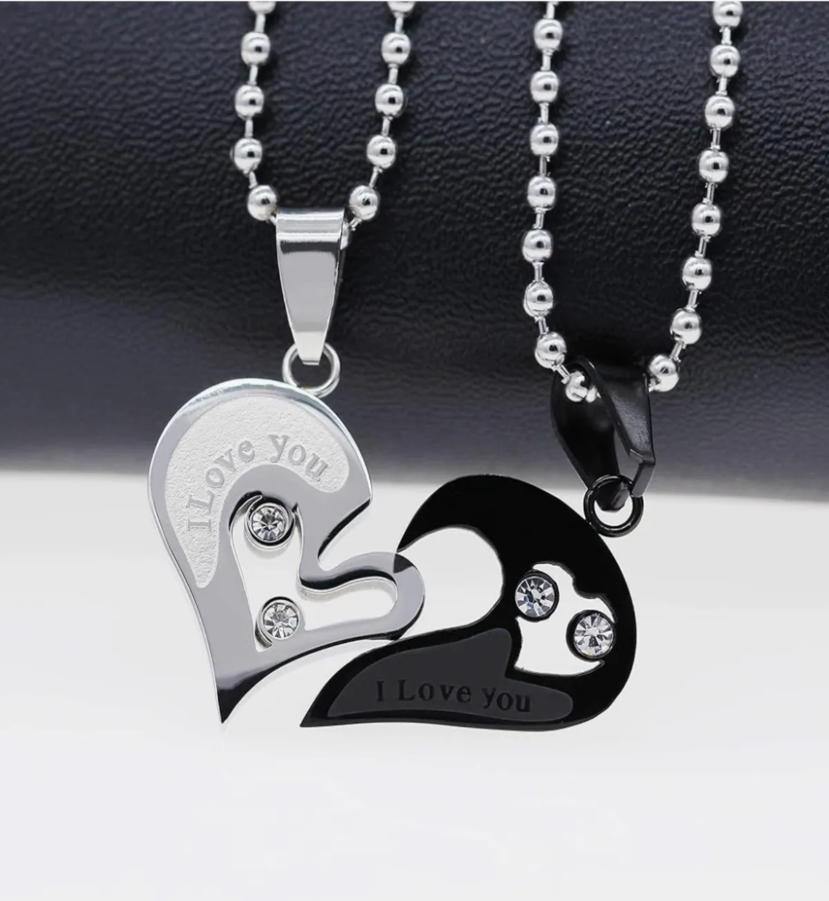 Stainless Steel Mens Womens Couples Pendant Necklace Love Heart