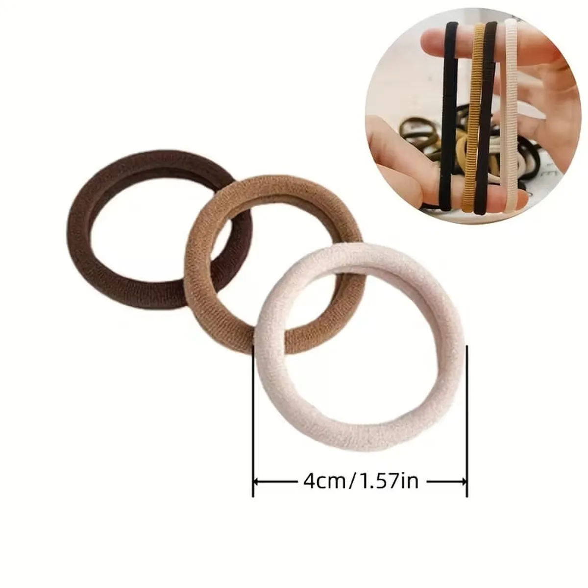 50Pcs Adult Hair Ties - Black