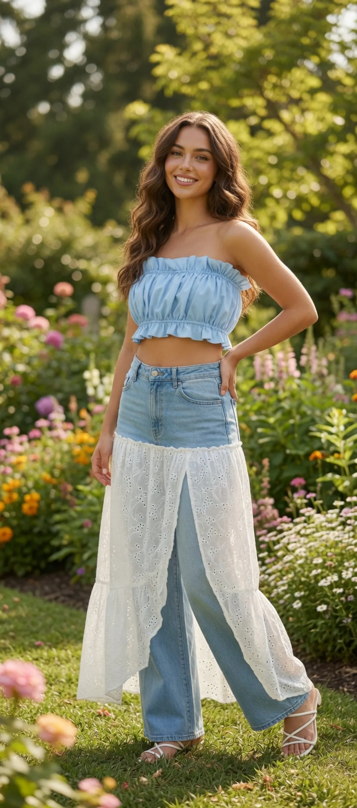 Women's Tube Top With Lace - Size M