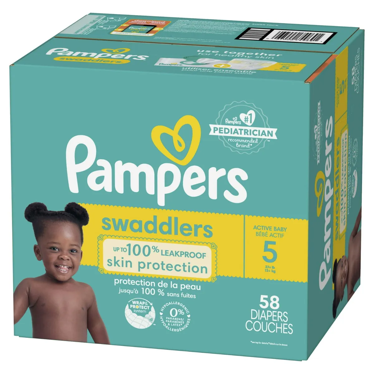 Pampers Super Swaddlers number 5. 58 count