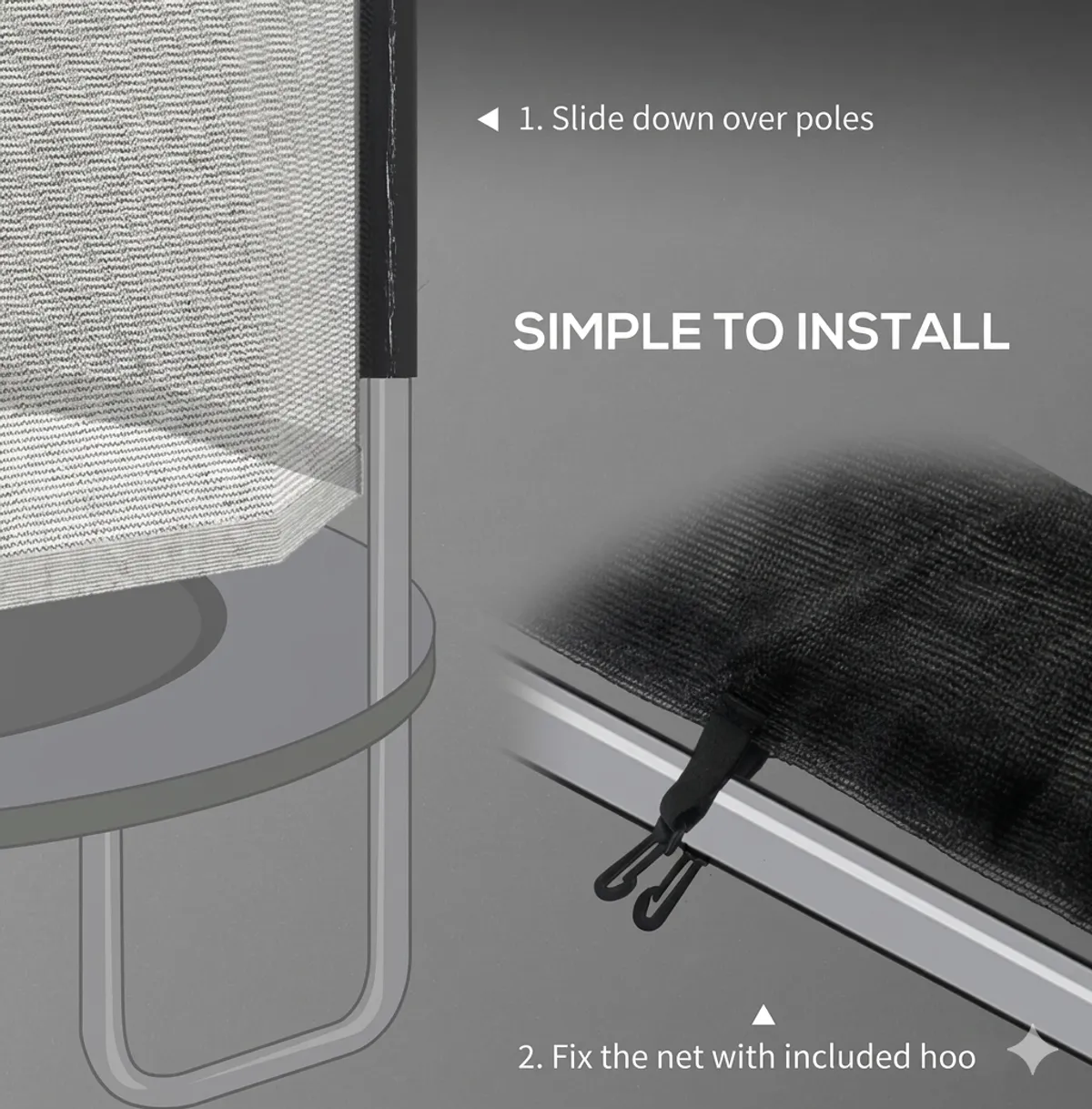 Soozier Trampoline Replacement Safety Net For 10 LBS Trampoline A00-017V00BK