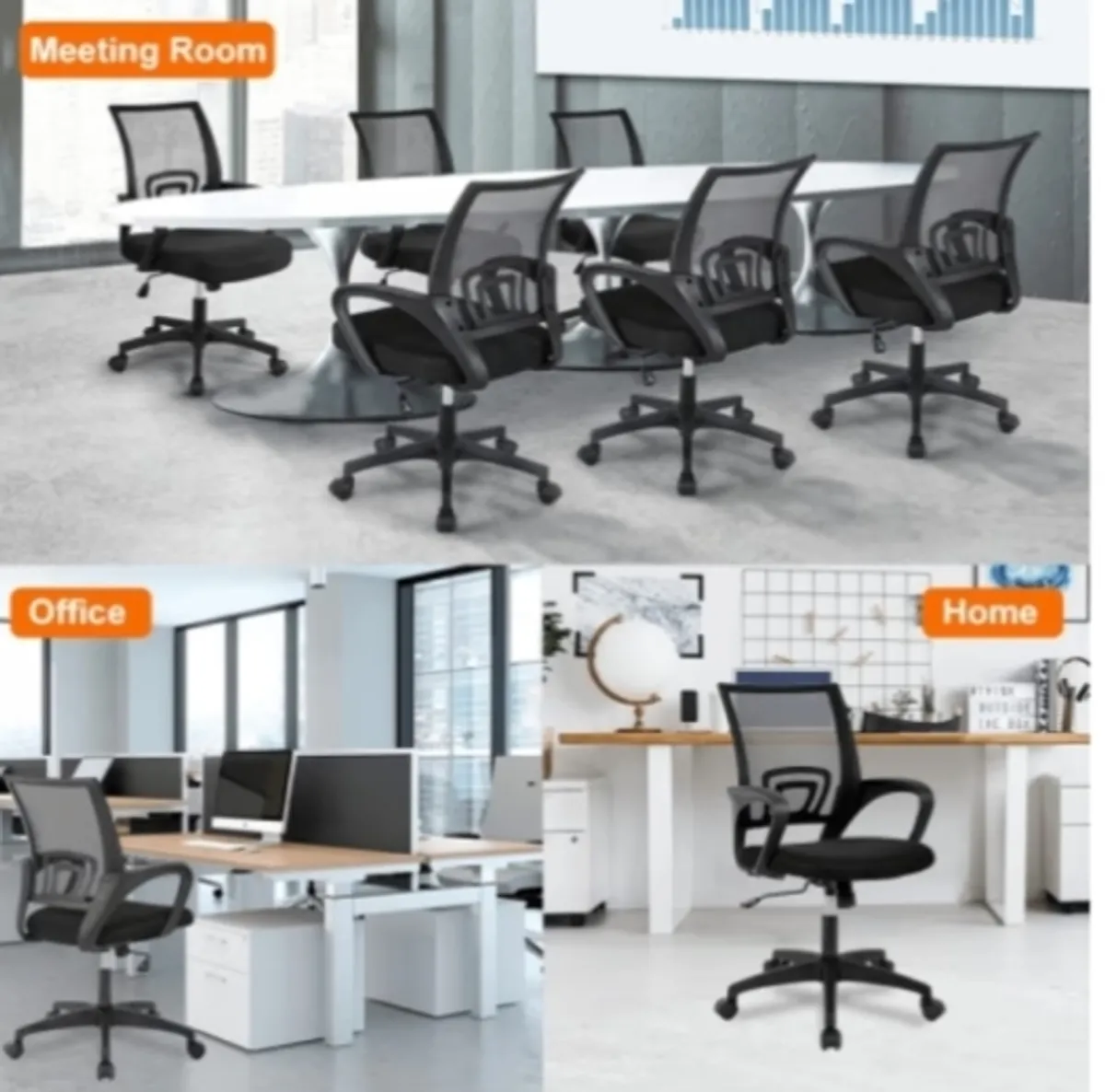 Home Office Chair Ergonomic Desk Chair, Mesh Computer Chair with Lumbar Support& Armrest ( Colour Black)