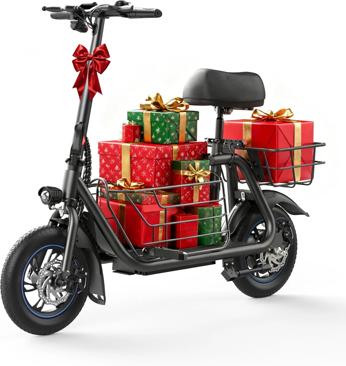 UrbanMax Electric Scooter with Seat for Adult,550W Motor,Up to 18.6 MPH,Max Range 20 Miles,Includes Ample Storage Basket for Pets Dogs Items