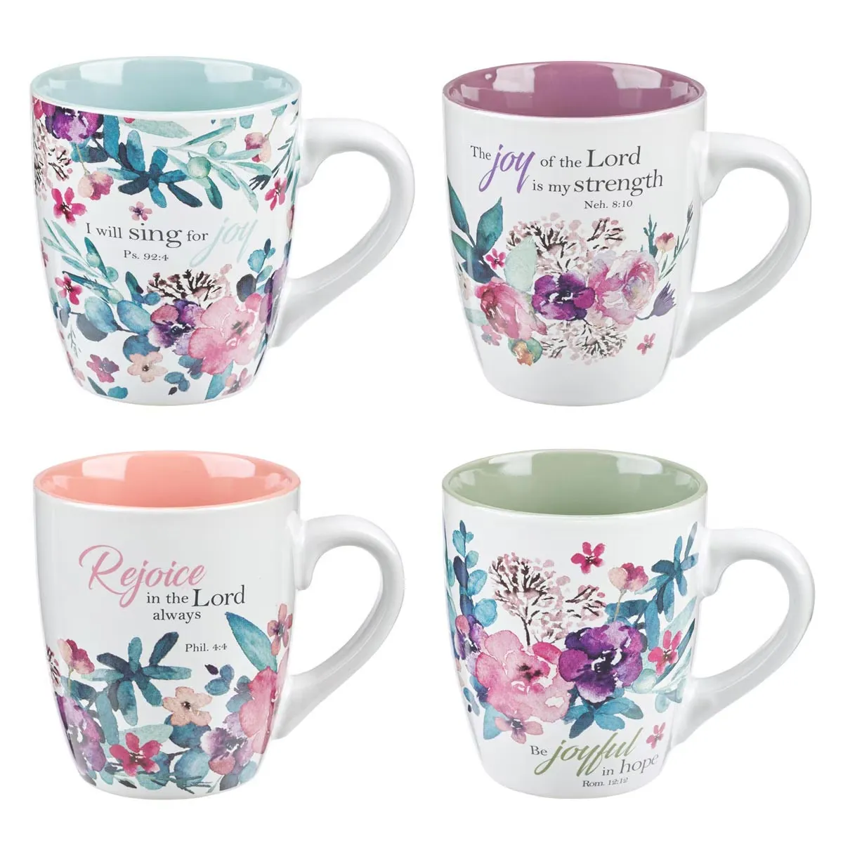 Rejoice Collection Four-piece Ceramic Coffee Mug Set